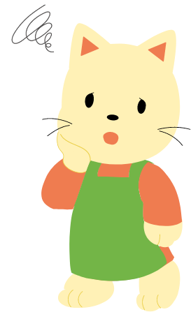 困る猫のイラスト